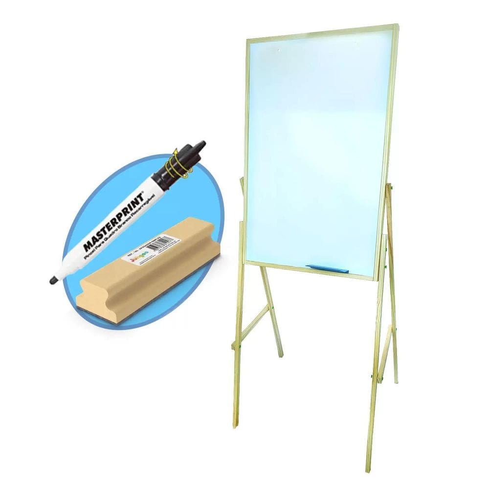 Flip Chart Quadro Branco Madeira 60 X 90 Apagador Caneta