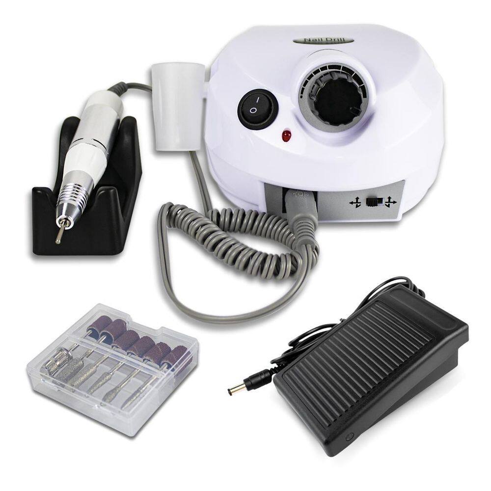 Lixadeira Elétrica Motor Nail Drill Porquinho Bivolt Branco