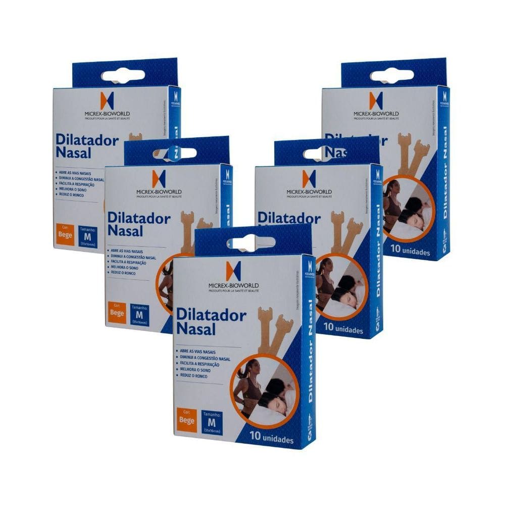 Kit 5 Fita Dilatador Nasal Tamanho M 10 Unidades