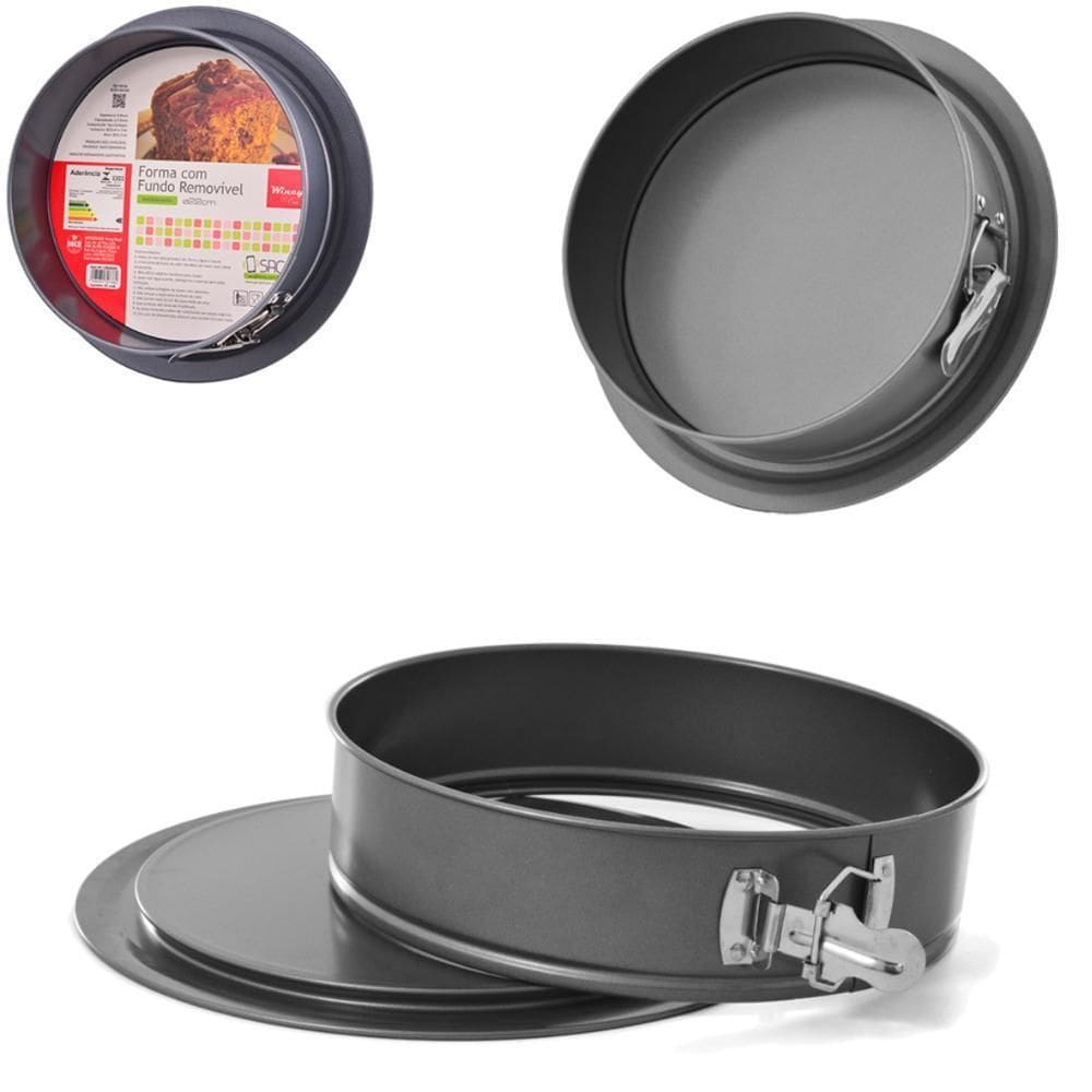 Forma Assadeira Com Fundo Removível Base Fly Aço Carb 28Cm