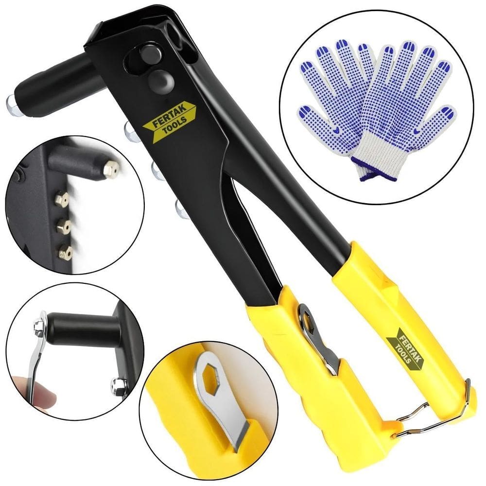 Alicate Rebite Rebitador Rebitadeira 10 Profissional + Luva