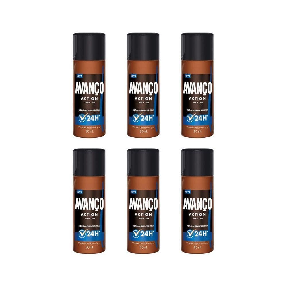 Desodorante Spray Avanço 85Ml Action - Kit Com 6Un