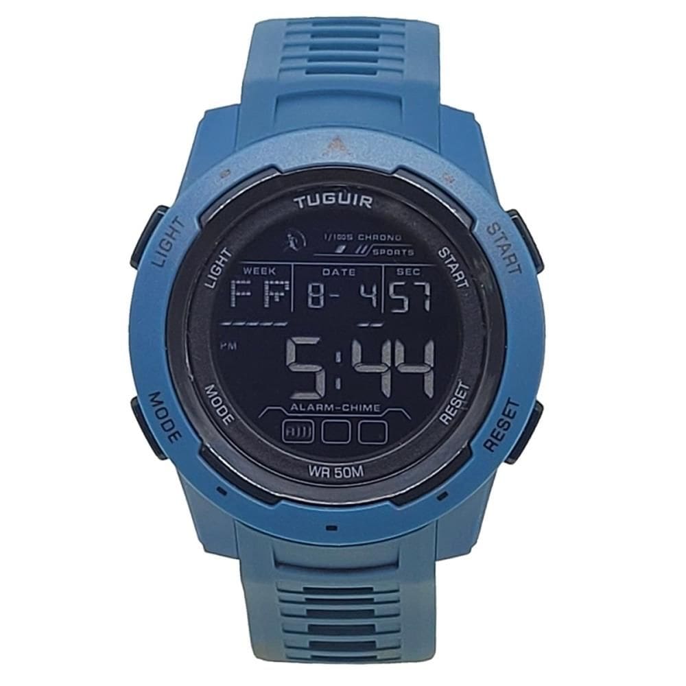 Relógio Tuguir Masculino Ref: Tg30399 Esportivo Digital Azul Petróleo