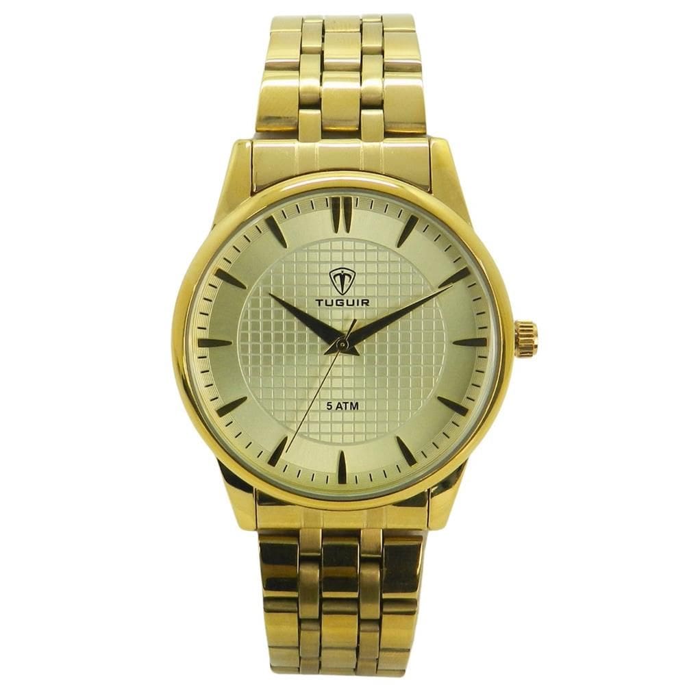 Relógio Tuguir Feminino Ref: Tg30427 Casual Dourado