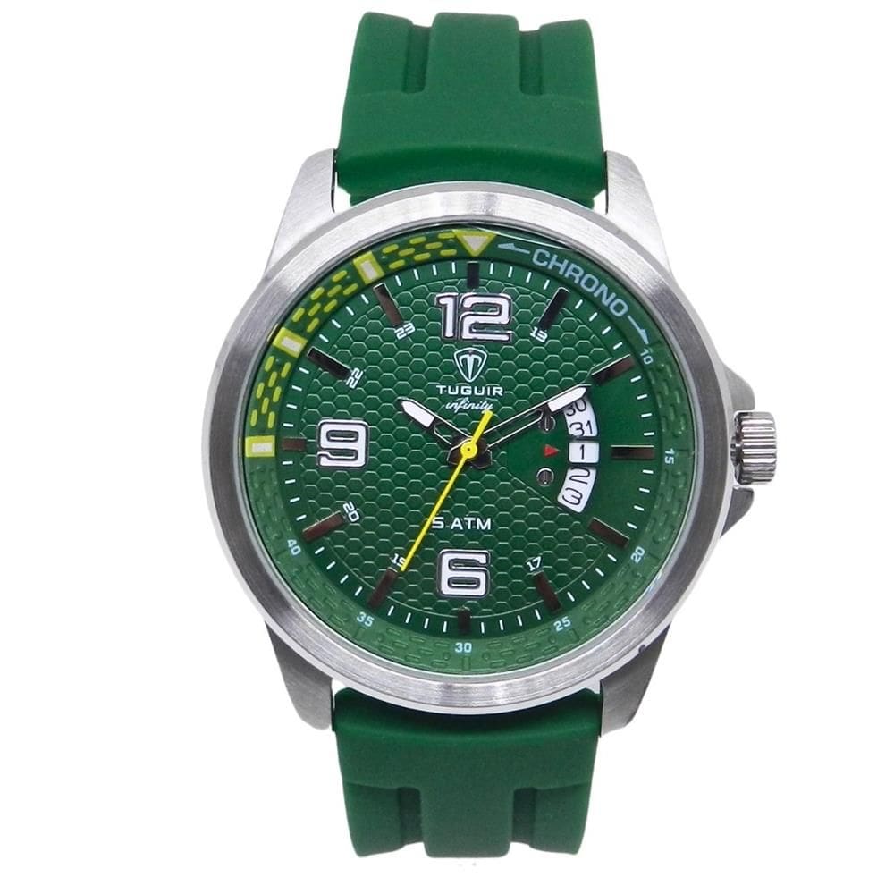 Relógio Tuguir Masculino Ref: Tgi37141 Esportivo Aço Prateado