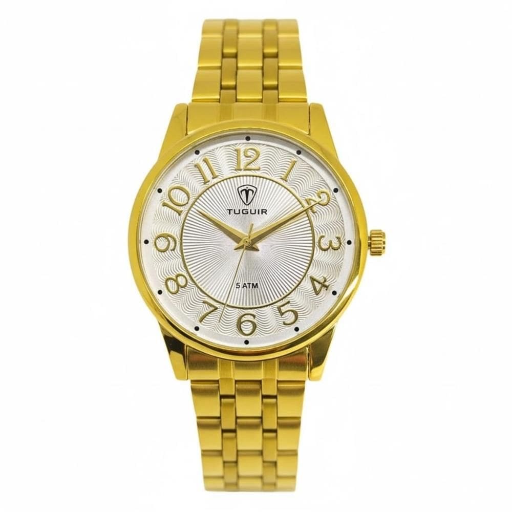 Relógio Tuguir Feminino Ref: Tg30422 Casual Dourado