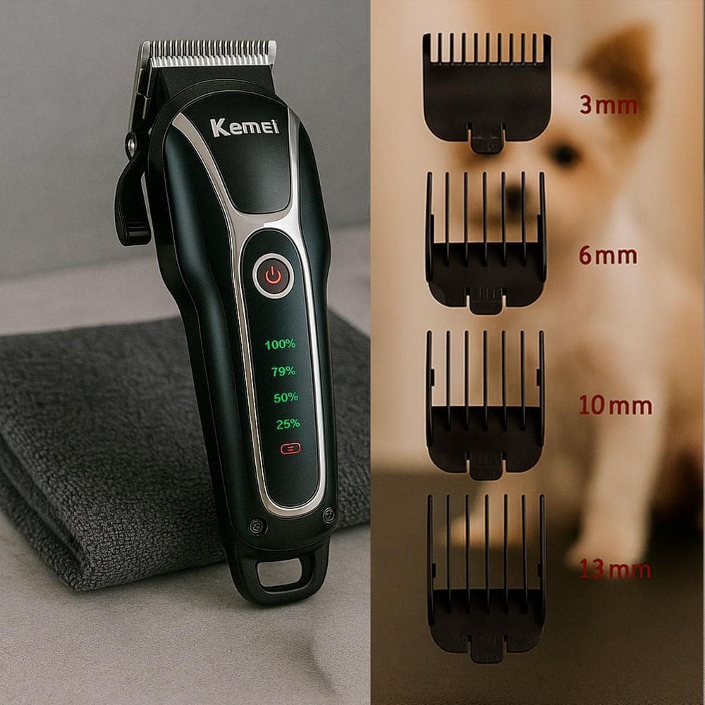 Kit Profissional Kemei Pet Com Maquininha Digital