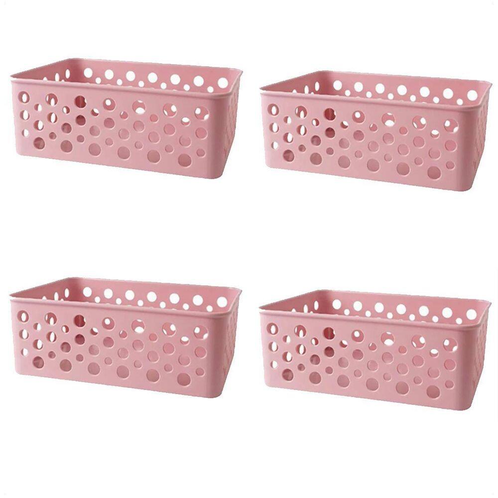 Kit 4 Cestos Organizadores Decorativos Multiuso P Rose