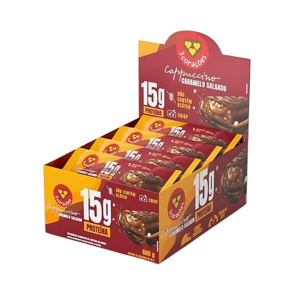 Barra De Proteína Cappuccino Caramelo Salgado 3Corações  12