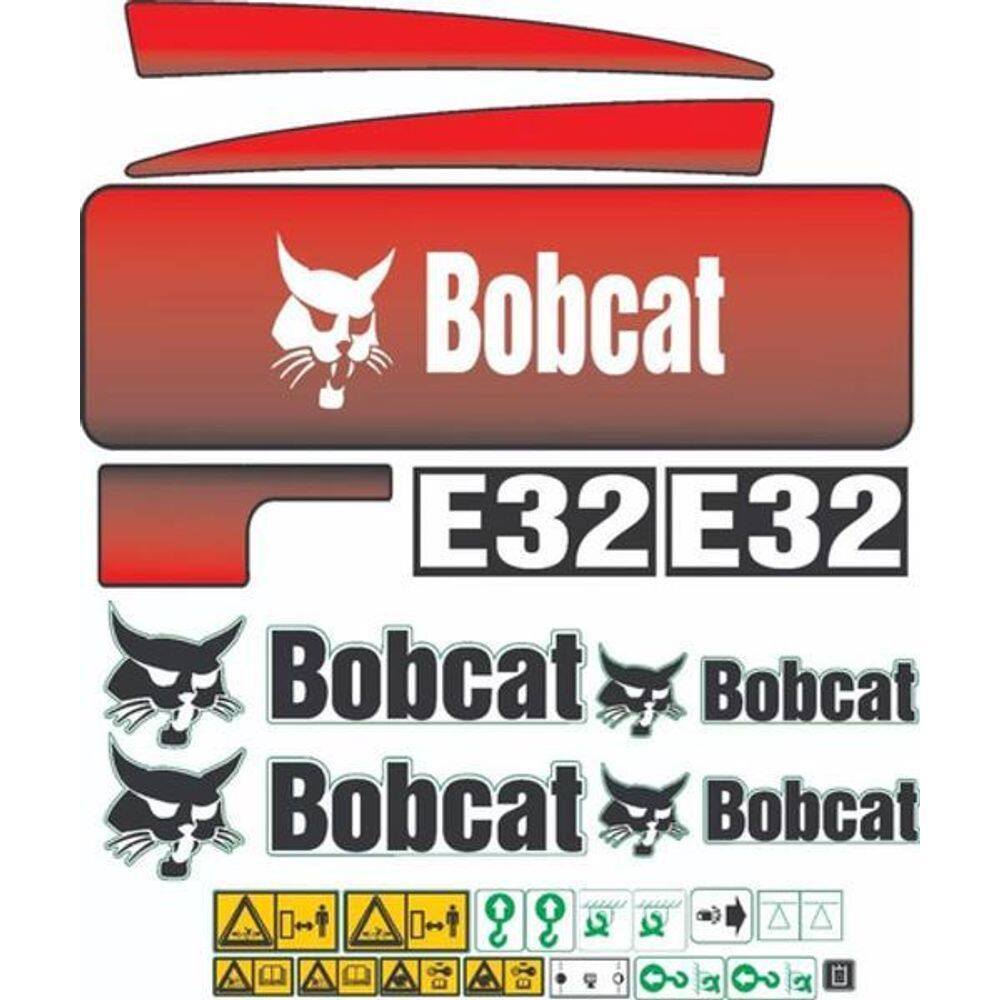 Kit Adesivos Bobcat E32 Mini Escavadeira