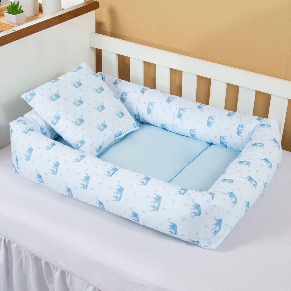 Ninho Redutor Com Almofada De Berço Para Bebê Menino Realeza