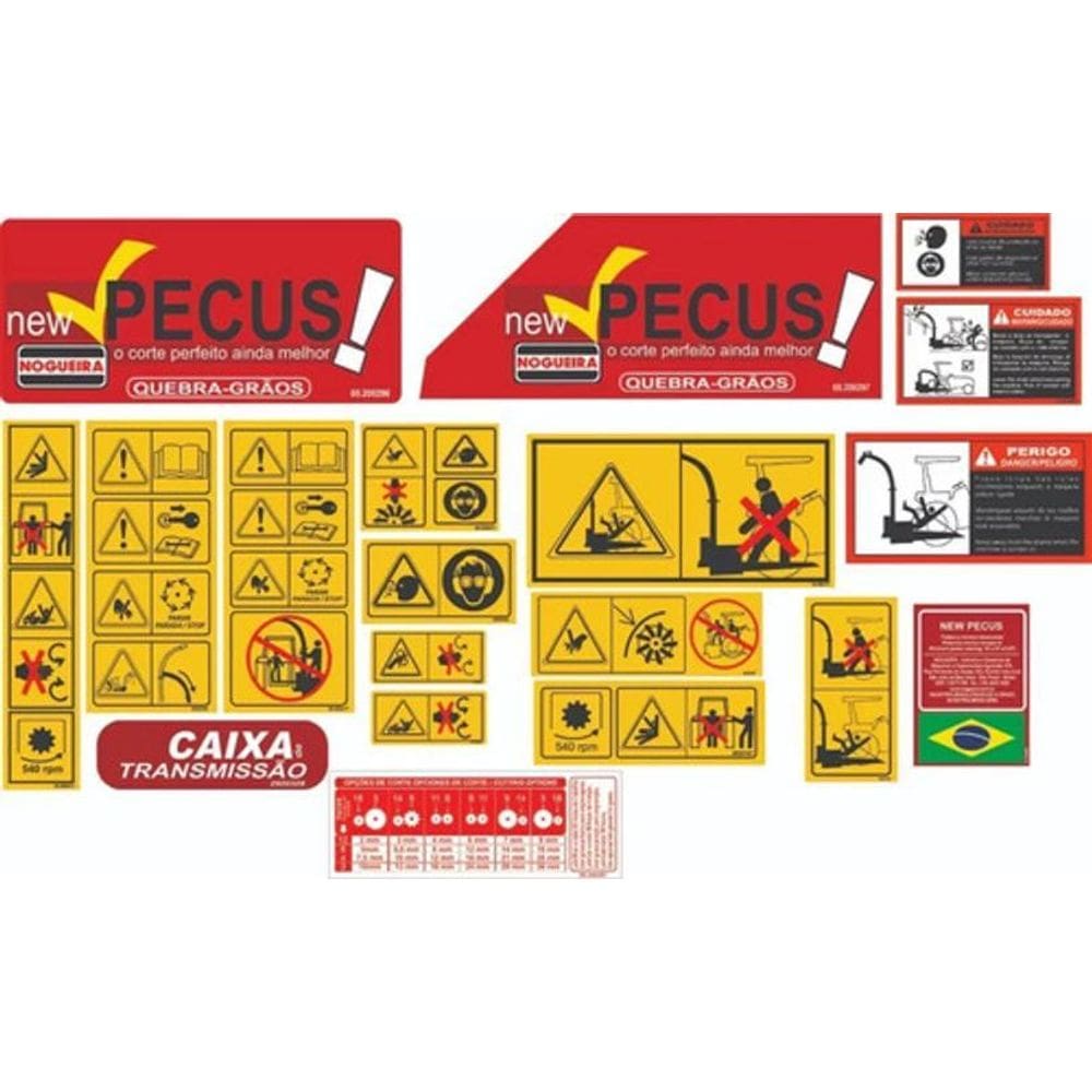 Kit Adesivos Nogueira New Pecus  Quebra-Grãos