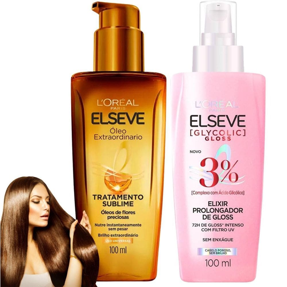Kit Elseve Elixir Glycolic Gloss Óleo Extraordinário Loreal