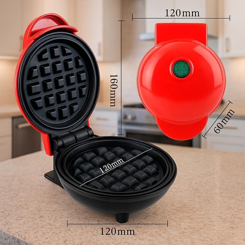 Mini Waffle Máquina Clássico Portátil Ideal Waffles 110V