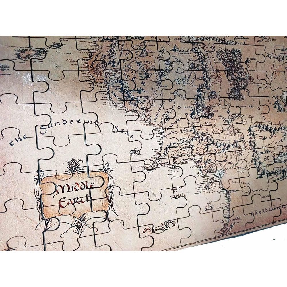 Mini Quebra-Cabeça Mapa Terra Média De 80 Peças Mdf