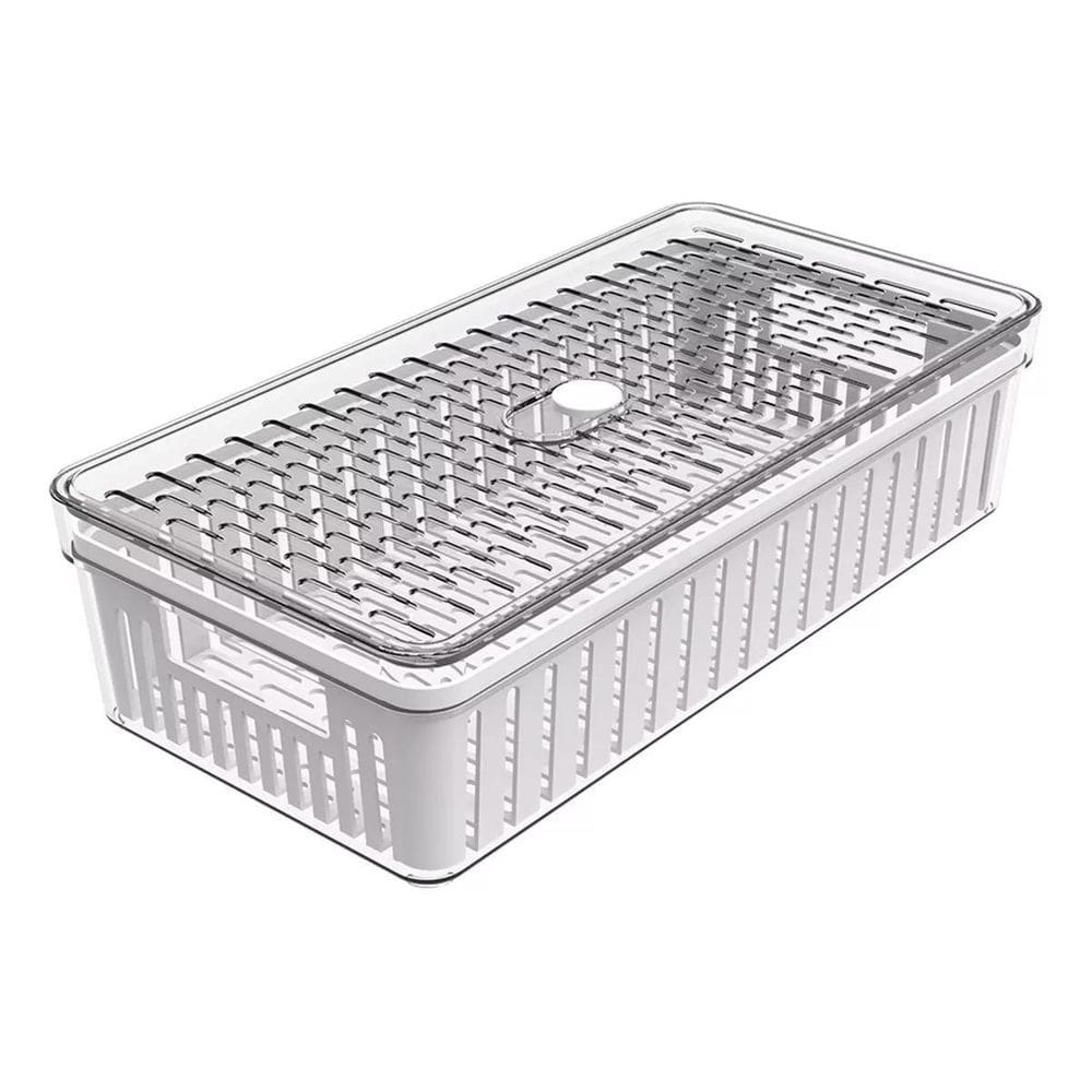 Organizador De Geladeira Médio Frutas Legumes Com Cesto