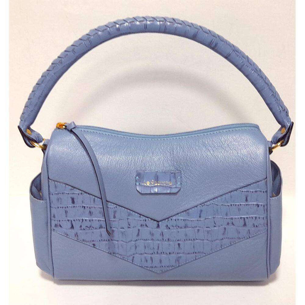 Bolsa Couro Alça Ombro E Transversal/Tiracolo Azul