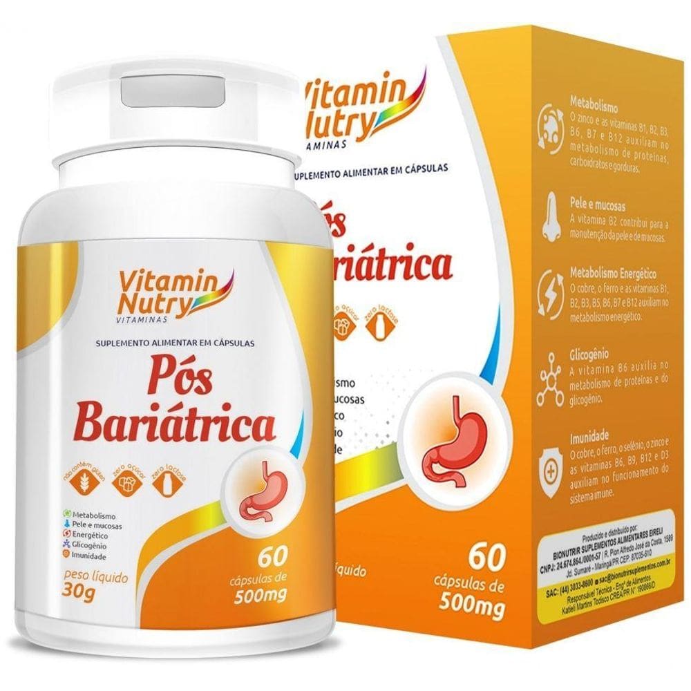 Pós Bariátrica 500Mg 60 Caps - Padrão: Único