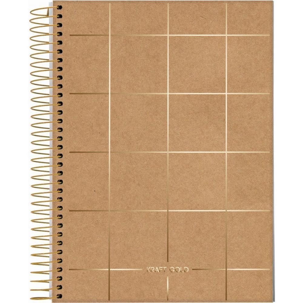 Caderno 01X1 Capa Dura Kraft Gold 80Fls.
