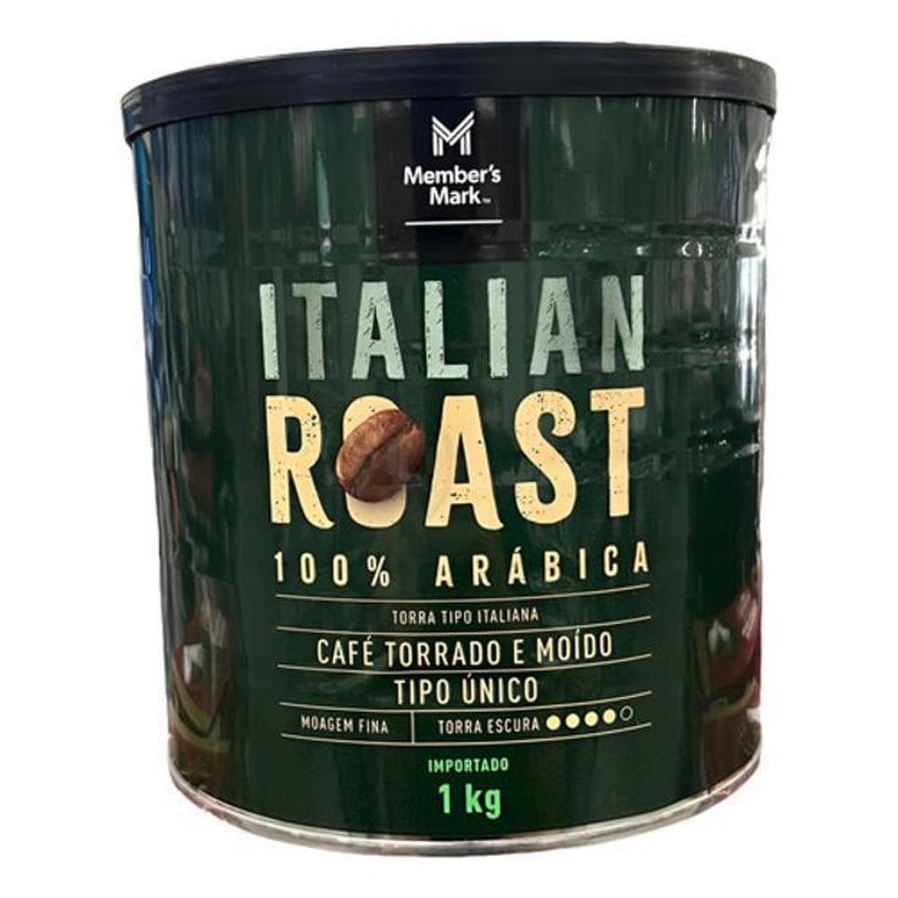Cafe Italiano 1Kg Lata Torrado Moido Em Po Importado Arabica