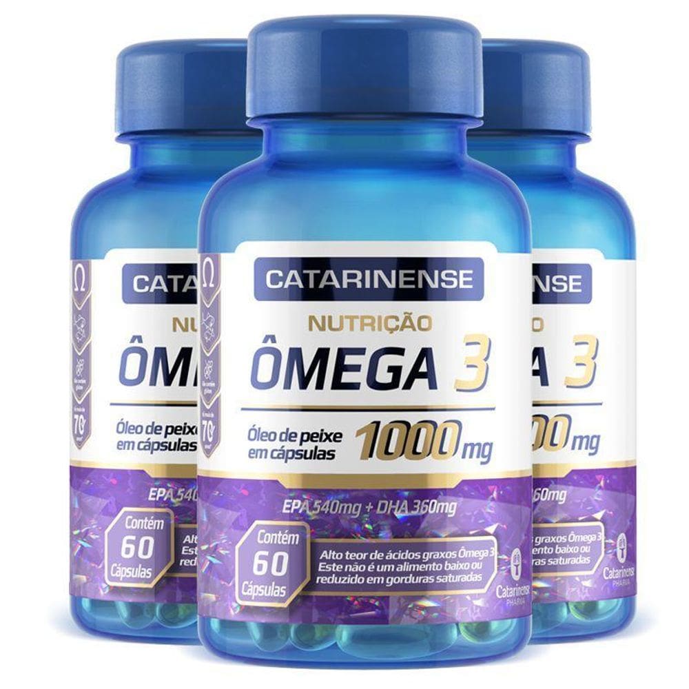 Kit 3 Ômega 3 Epa 540Mg Dha 360Mg Catarinense 60 Cápsulas