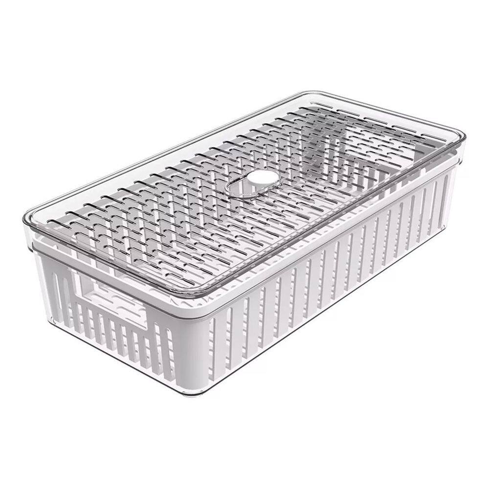 Organizador De Geladeira Médio Frutas Legumes Com Cesto