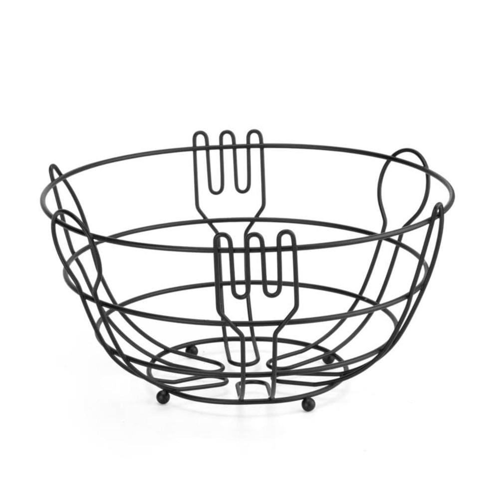 Fruteira De Mesa Cesta Frutas 25Cm Aramada Redonda Cozinha