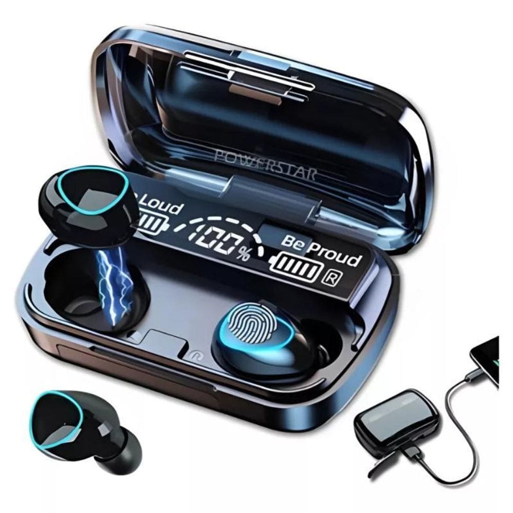 Fone Ouvido M10 Bluetooth 5.3 Power Bank A Prova D`Água Cor