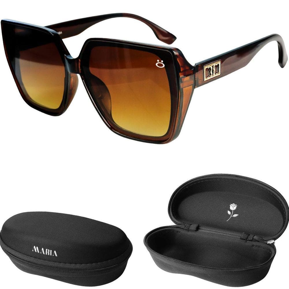 Oculos Sol Feminino Protecao Uv Quadrado Vilão Luxo