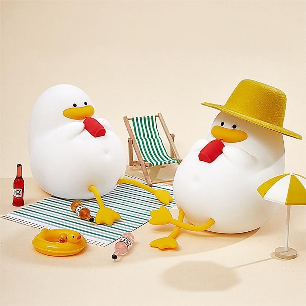 Luminária De Silicone Recarregável Cores Pato Preguiçoso