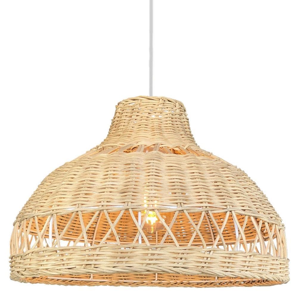 Pendente Fibra Natural Rattan Boho Artesanal E27 Nat83