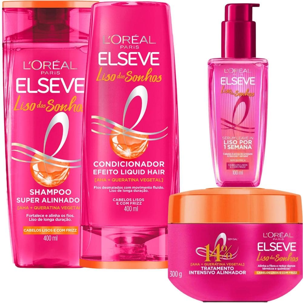 Kit Liso Dos Sonhos Sérum Liso Por 1 Semana Mascara Elseve