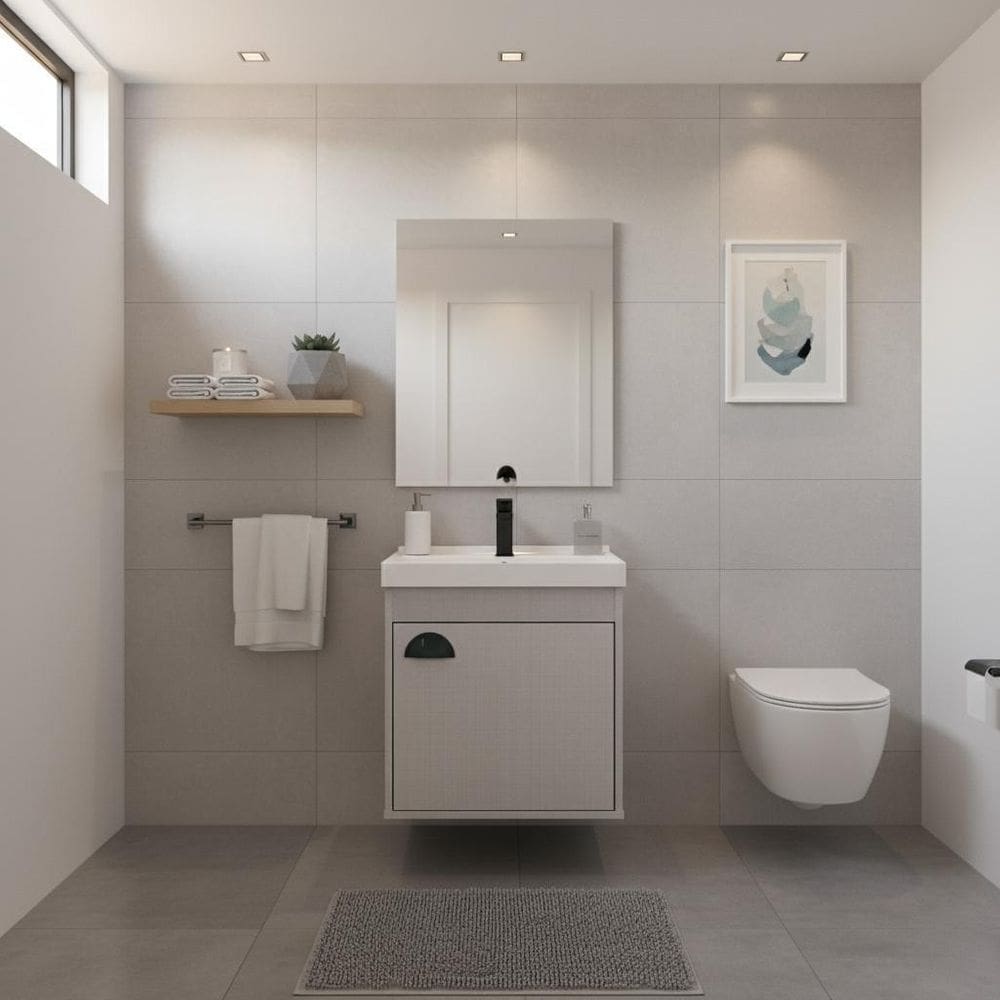 Armário Para Banheiro 40Cm Mdf Com Cuba - Cremona Lineo