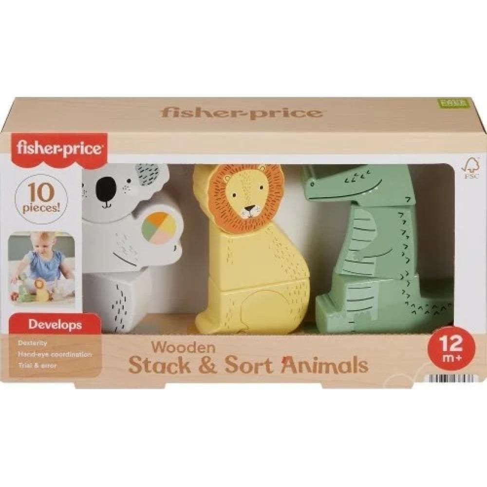 Fisher-Price Animais Empilháveis De Madeira - Mattel Hxv04