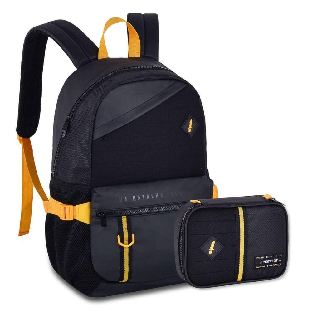 Mochila Com Estojo Bolsa Casual Masculina Preta