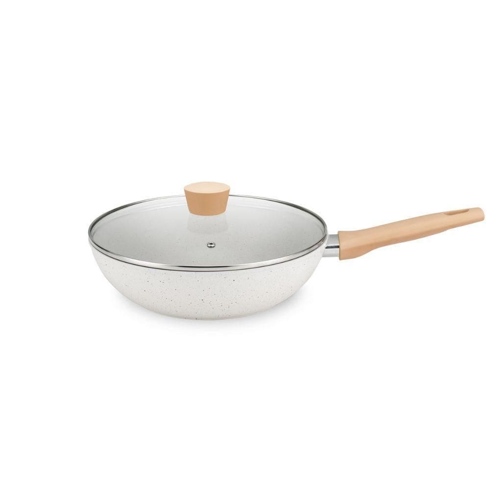 Frigideira Wok Antiaderente Carmela Vanilla Com Tampa