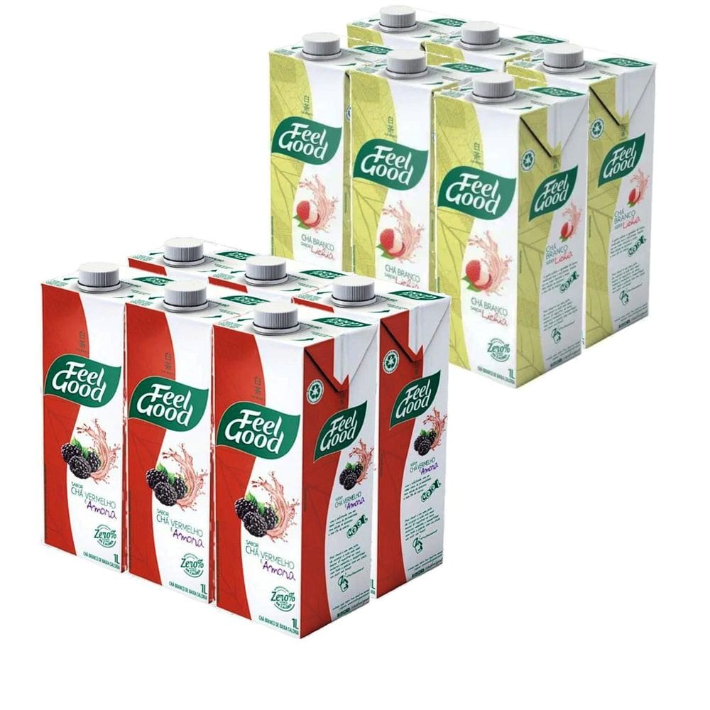 Kit Com 12Und Chá Amora E Lichia Feel Good 1L