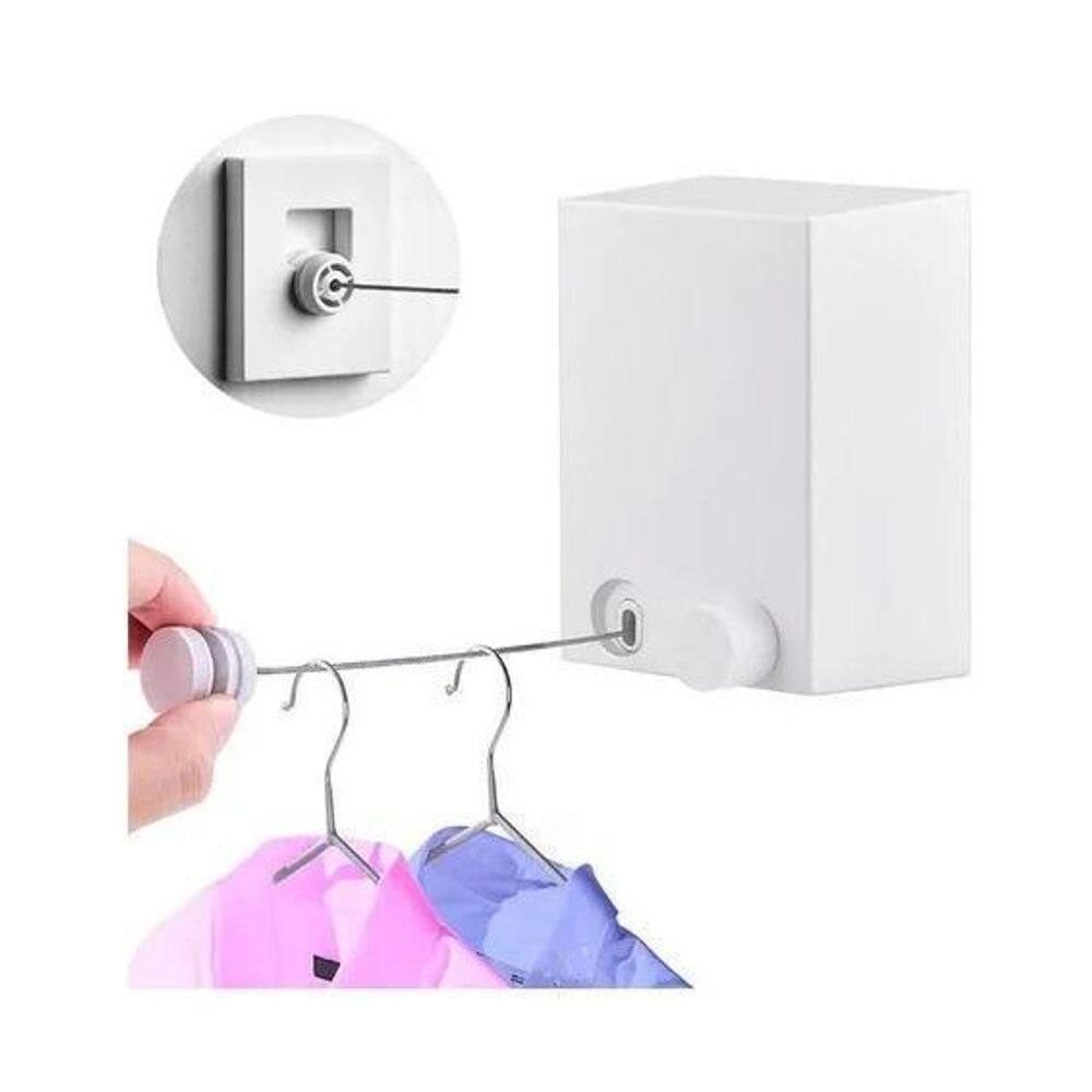 Varal De Roupas Retrátil Automático Parede Muro Recolhível