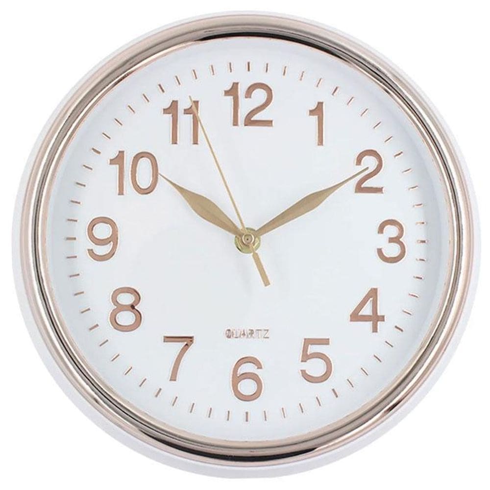 Relógio De Parede Decoração 30Cm Luxo Moderno Rose Gold