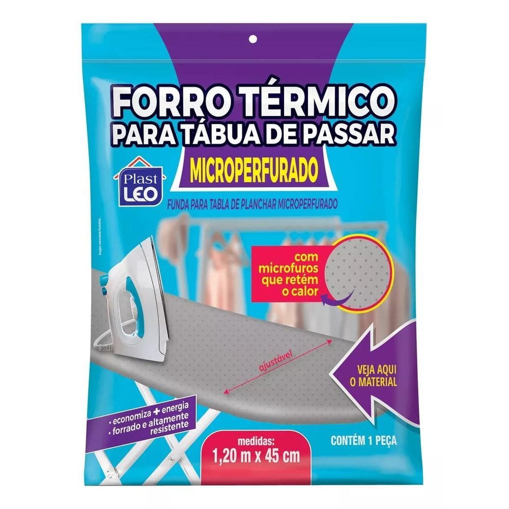 Capa Forro Tábua Passar Roupa Térmico Ajustável 120X45Cm