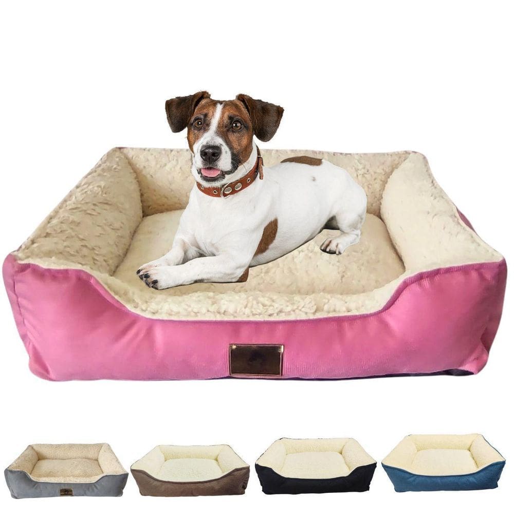 Cama Pet Cachorro Gato Retangular Suede Pelúcia Confort M