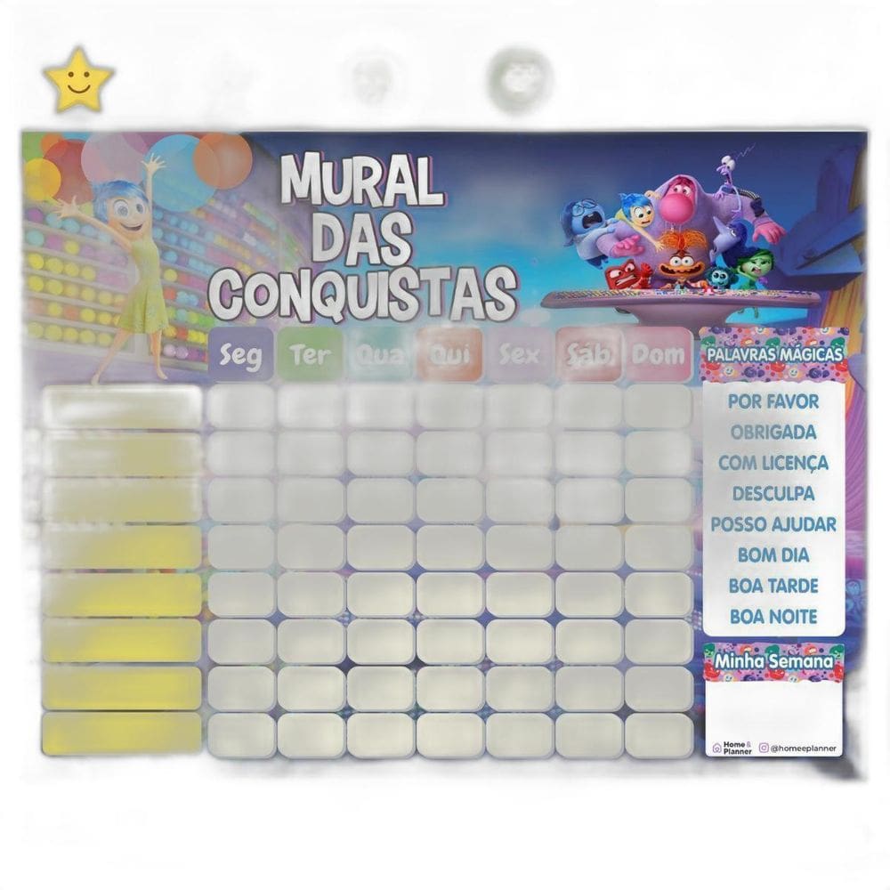 Quadro De Rotina Infantil Geladeira - Divertidamente Emojis