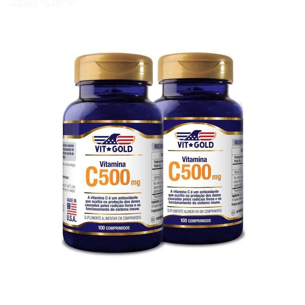 Vitamina C 500 Mg Vitgold Kit 2X 100 Comprimidos.