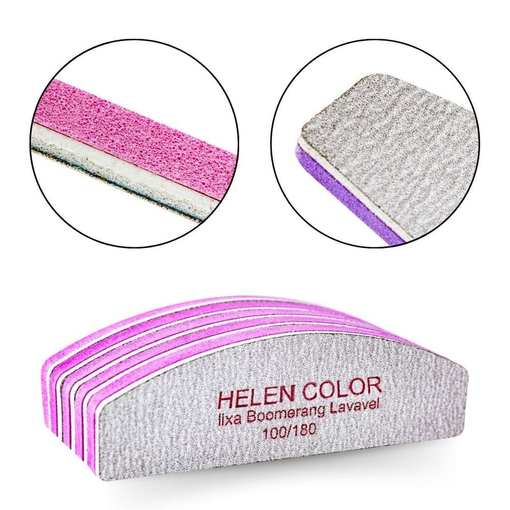 Kit 20 Mini Lixa Bumerangue 2 Lados Polidora Lavável 100/180