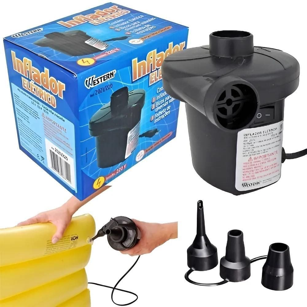 Bomba Elétrica Inflador Encher Colchão Bóia Piscinas Western