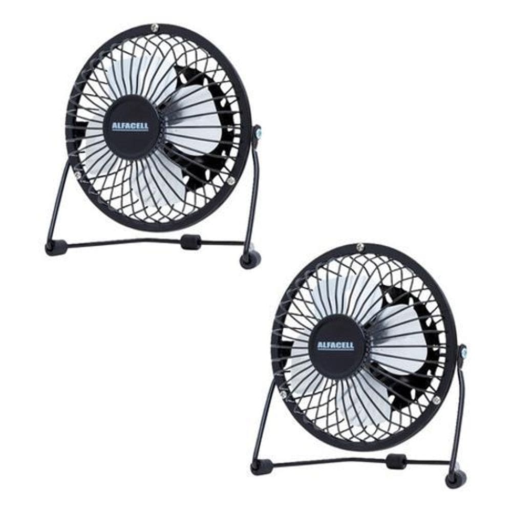 Kit 2X Mini Ventilador Usb De Mesa Potente E Silencioso
