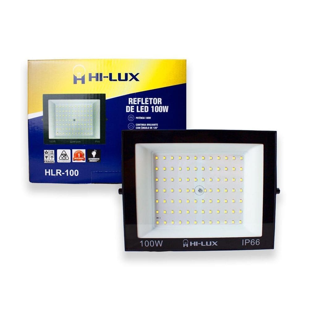 Refletor Led 100W Smd Prova Dágua Ip66 Holofote 6500K