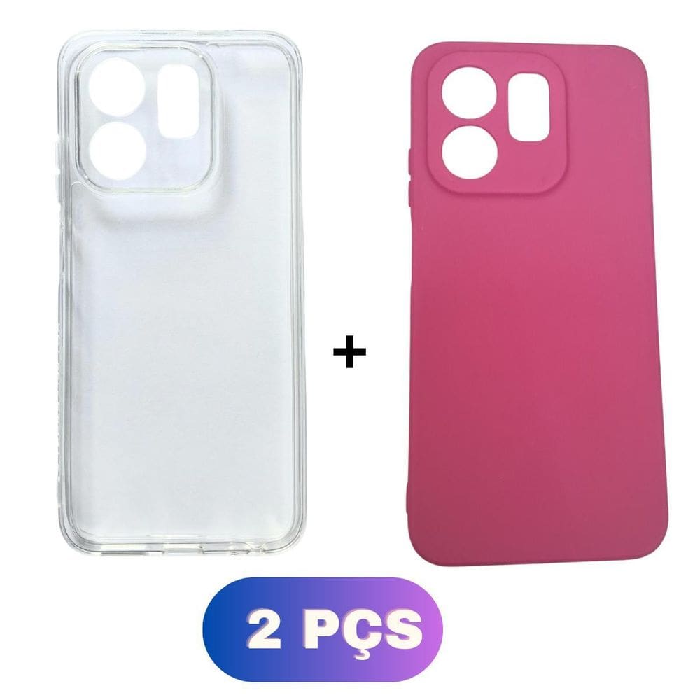 Kit Capa Colorida + Capinha Transparente Infinix Smart 9