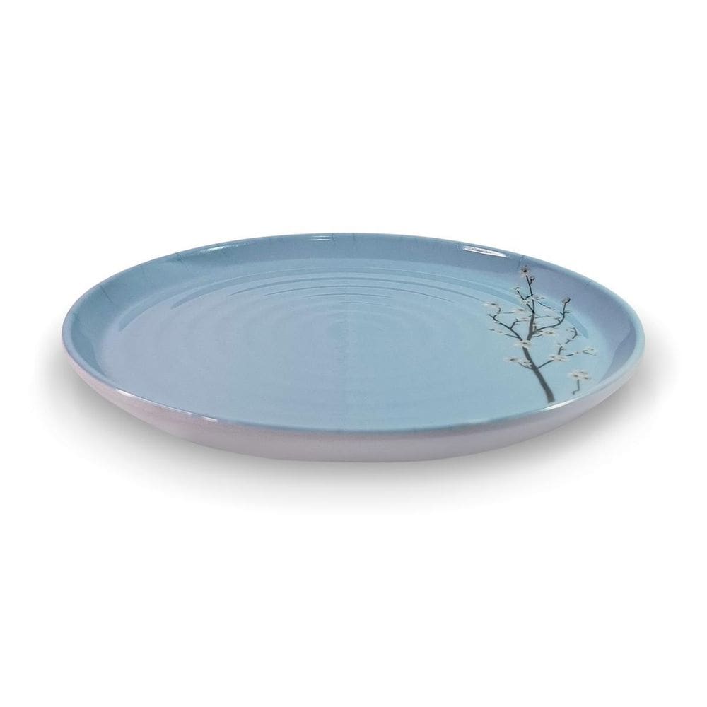 Prato De Mesa Linha Sakura Azul 27Cm - Ad.