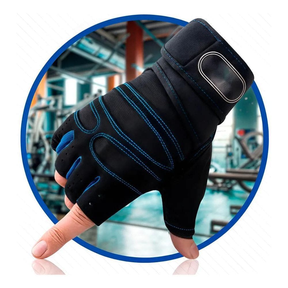 Luva Academia Musculação Esporte Neoprene Treino Exer Preto